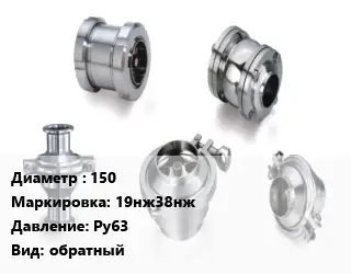 Клапан нержавеющий 150 19нж38нж Ру63 обратный